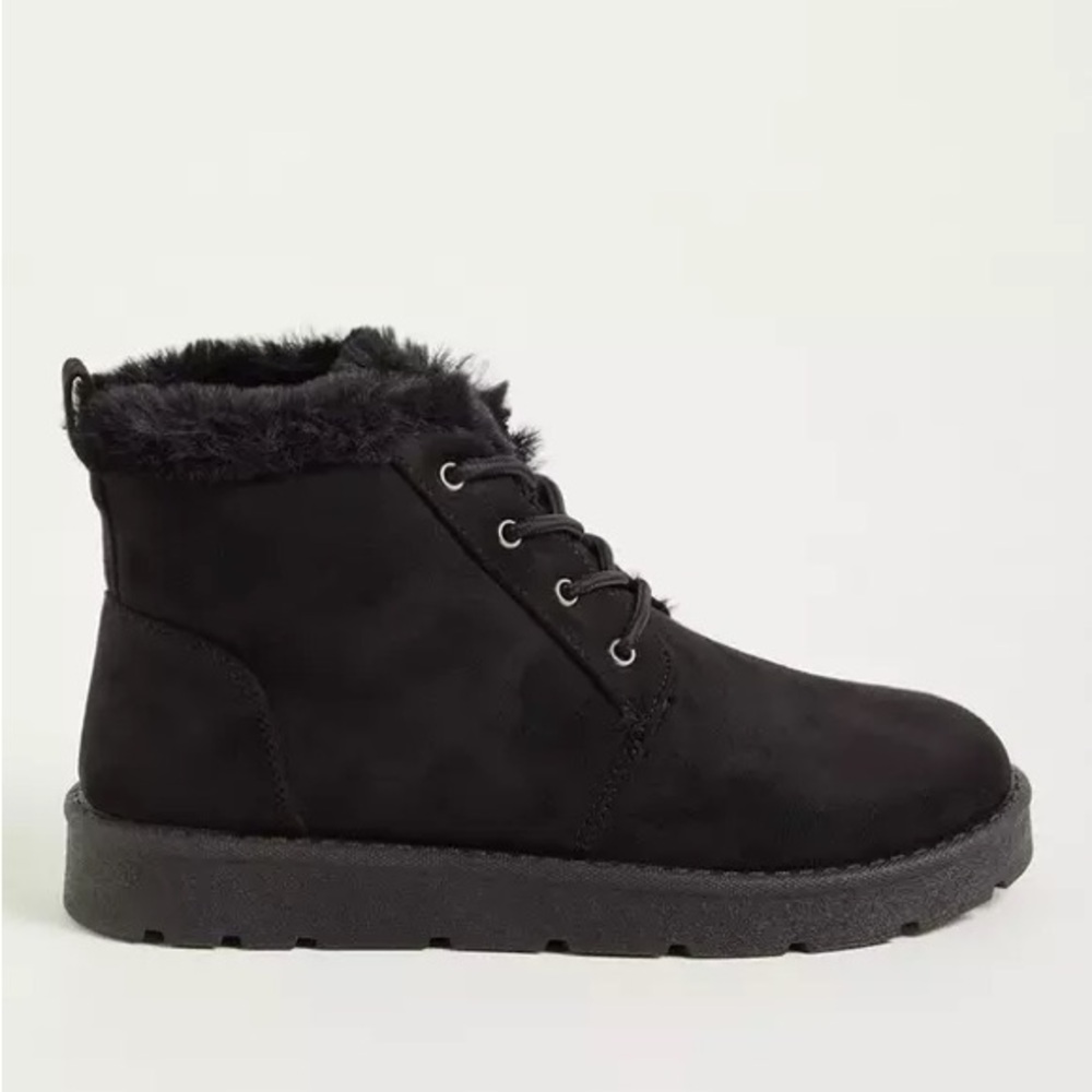 Black Fur-Lined Ankle Boots